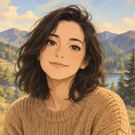 Image to image AI result example: an outdoor portrait restyled as an anime illustration
